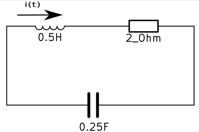 Source-free series rlc circuit example problem