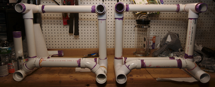 ROV frame construction using pvc pipe